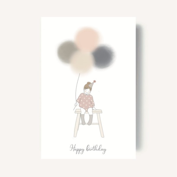 Carte de voeux 'Joyeux anniversaire', fille