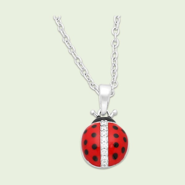 Necklace 38cm, with pendant ladybird