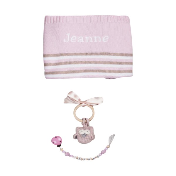 Coffret tout au crochet &quot;Chouette&quot; - Rose